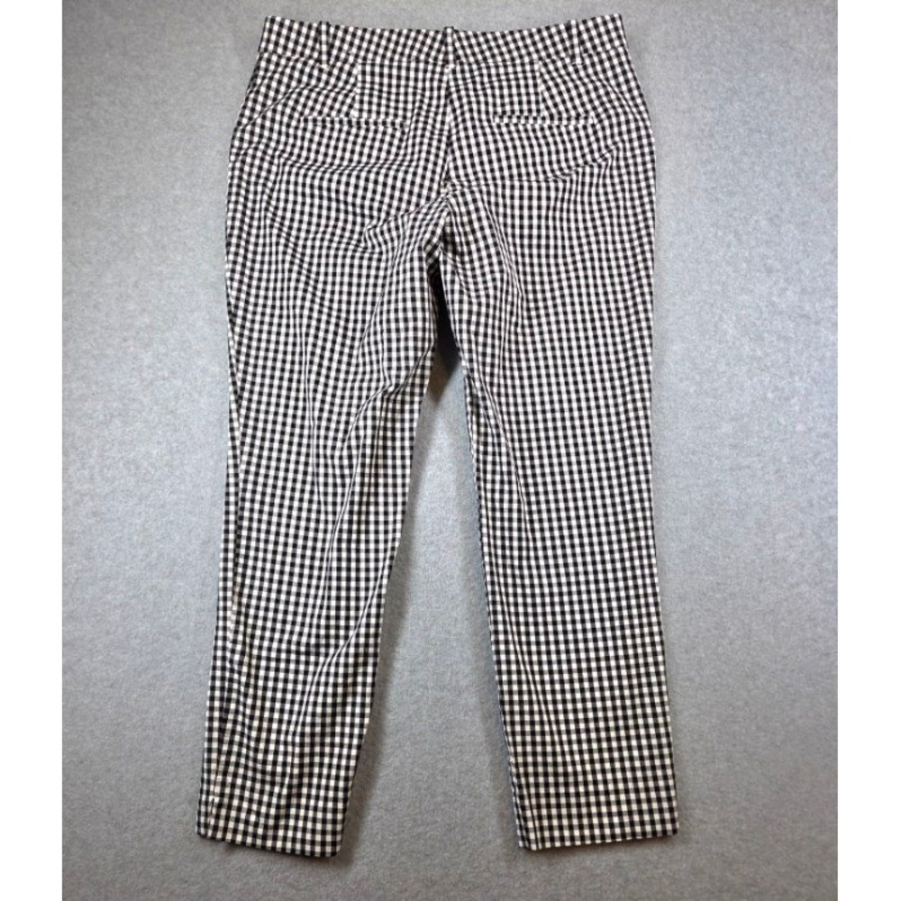 Ann Taylor Black White Gingham Ankle Pants Size 4 Stretch Cotton Slim Trousers - Picture 7 of 7